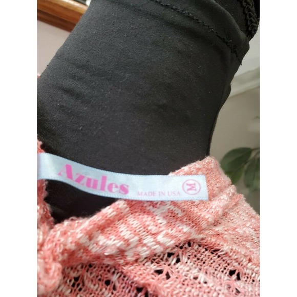 Azules Women's Pink Polyester Long Sleeve Open Front Casual Cardigan Size Medium - Picture 8 of 10